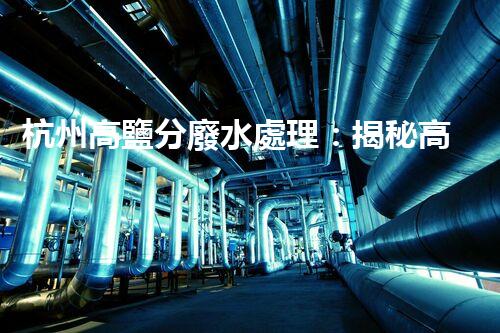 杭州高鹽分廢水處理：揭秘高鹽廢水的“降龍十八掌”！